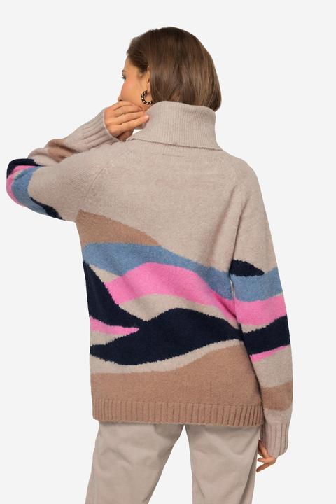 Produktbild Laurasøn Pullover, Wellen-Muster, Rollkragen, Raglan-Langarm (XL)