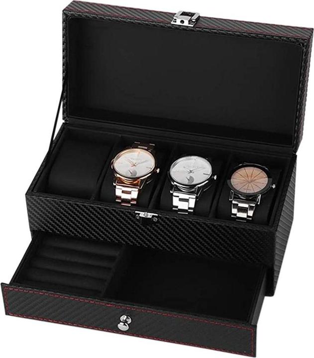 Image du produit JTI Boîte à montres avec rangement pour bijoux - Noir