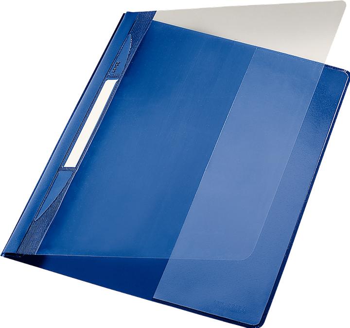 Image du produit Leitz Quick file Exquisit, DIN A4 extra large, PVC, feuille rigide en PVC bleu, couverture transparente (A4, 1 x)