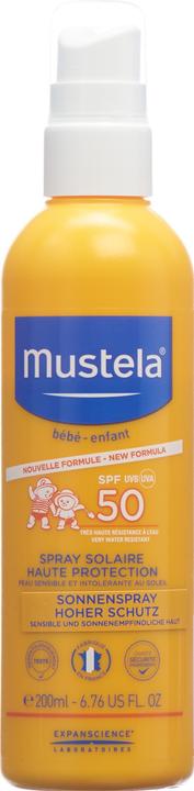 Productafbeelding Mustela Zonnebescherming Zonnespray SPF 50 Spray (Zonnebrandspray, SPF 50, 200 ml, 235 g)