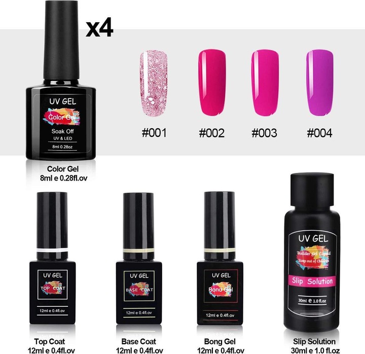 Produktbild MySweety UV Gel Set mit UV Lampe (Set, 5 Temperature Change Nude, 001 Soft Pink, 002 White, 003 Dude Pink, 004 Clear, 1 Temperature Change Rose Pink)