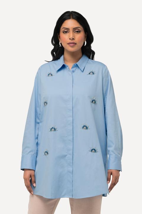 Immagine prodotto Ulla Popken Camicia con ricami, perline, collo da camicia e maniche lunghe (60)