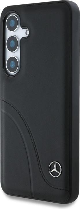 Immagine prodotto Mercedes Leather Curved Stitches Case for Samsung Galaxy S25 - Black (Samsung Galaxy S25)