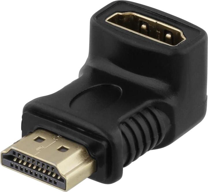 Produktbild Deltaco HDMI adapter 19-pin male to female angled black