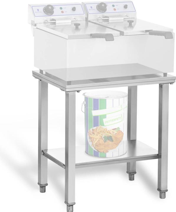 Royal Catering Massives Untergestell Für Doppel Fritteuse 62X42cm Edelstahl > 150 Kg Belastbar