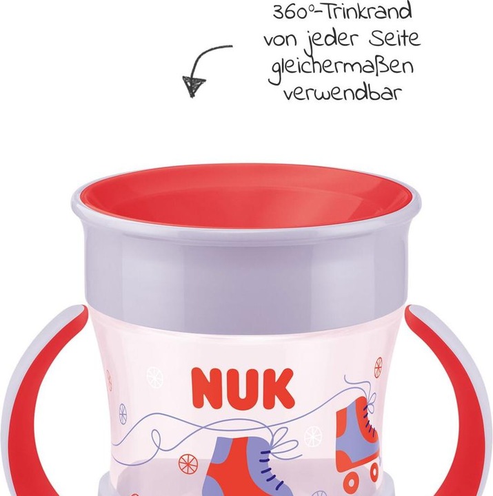 Actual product image NUK Mini Magic Cup, 160ml, unique drinking rim, sealing silicone disc, from 6 months, red