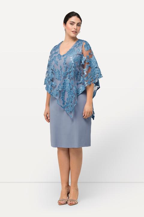 Produktbild Ulla Popken Kleid, Überwurf, Pailletten, V-Ausschnitt, 3/4-Arm (50, 52)