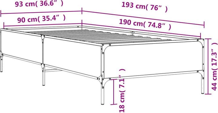 Image du produit vidaXL Bettgestell (90 x 190 cm)