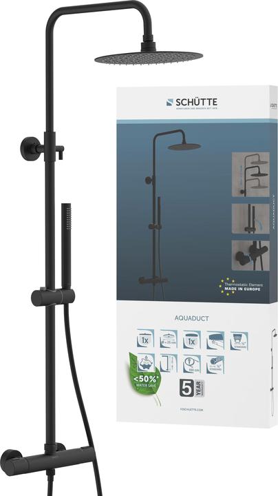 Produktbild Schütte Schãoette Aquäduktkopf -Duschset - mit thermostatischen Mixer - Matt Black (60074)