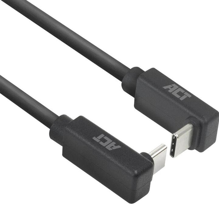 Actual product image ACT USB 3.0 10Gbps 60W USB Type-C (up/down angled) to USB Type-C (up/down angled) Cable, 0.5 meters (0.50 m, USB 3.1, 60 W)