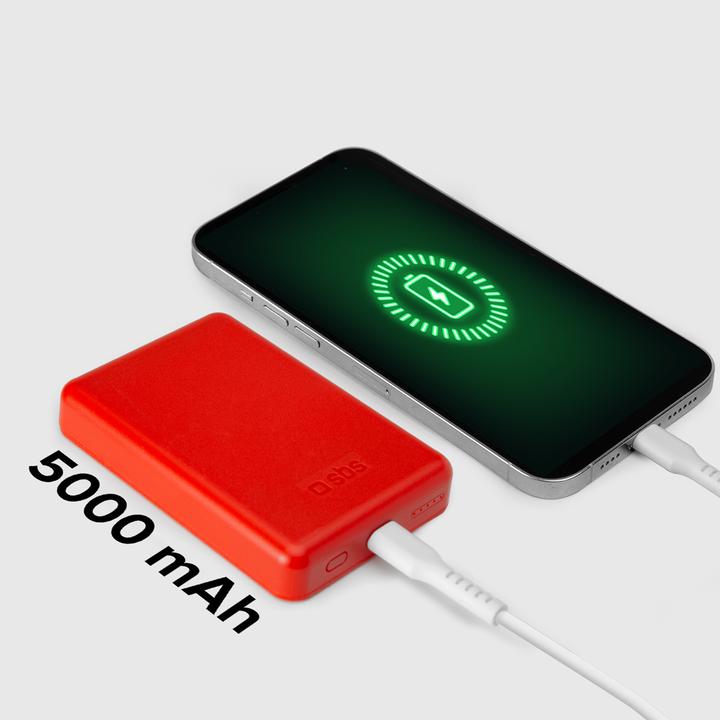 Produktbild SBS 5000 mAh kabellose magnetische Powerbank (5000 mAh, 5 W, 18.50 Wh)