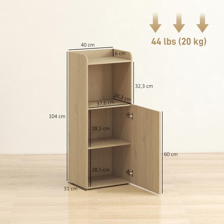 Actual product image Homcom Badezimmerschrank Spanplatte, MDF Eiche (31 x 31 x 104 cm)