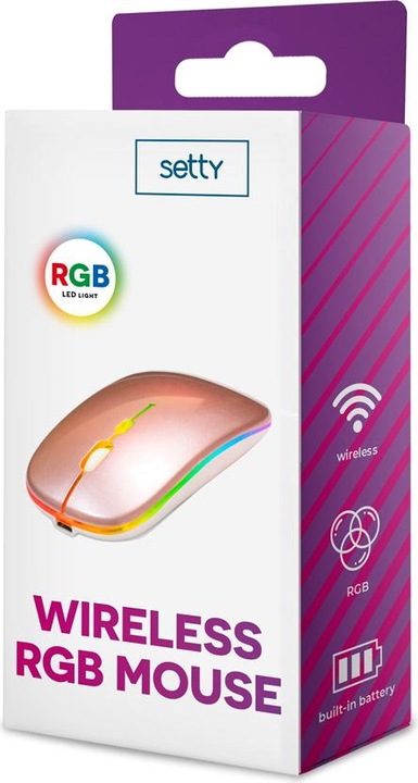 Immagine prodotto Setty mouse wireless RGB oro rosa