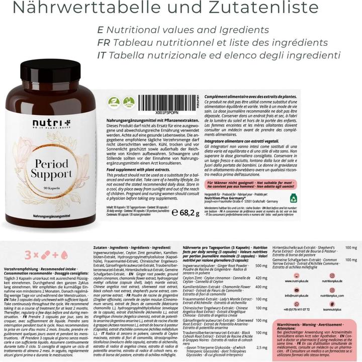 Produktbild Nutri+ Period Support (90 Stk., Kapseln, 68 g)