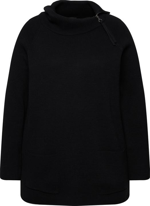 Actual product image Ulla Popken Asymmetric Collared Long Sleeve Sweater (58)