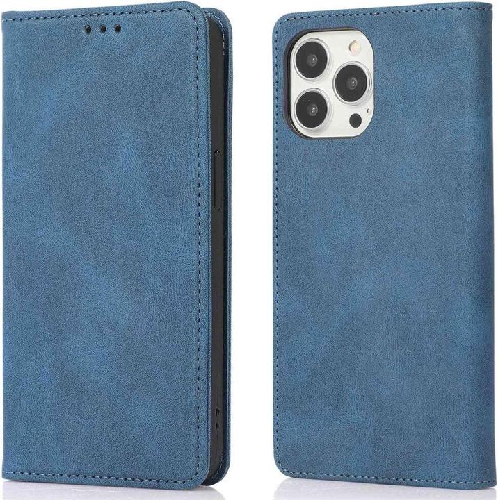 Actual product image Cover-Discount iPhone 15 Pro - Vintage Flip Case Cover dark blue (Apple iPhone 15 Pro)