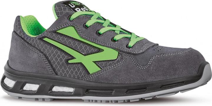 U-Power Sicherheitsschuh Point Grösse 44 grau/grün S1P SRC EN ISO 20345 Veloursleder/Nylon (S1P, 44)