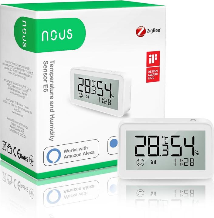Produktbild Nous Smart LCD Temperature and Humidity Sensor E6 ZigBee