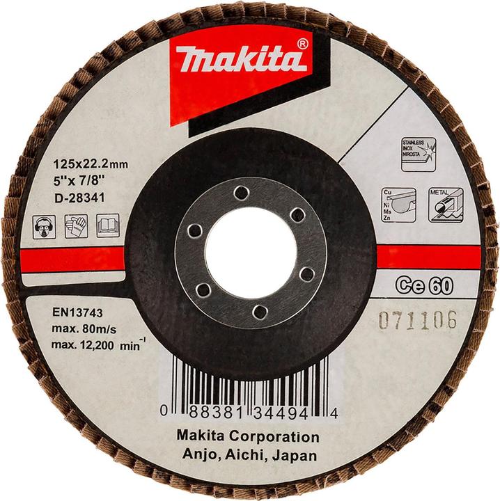 Actual product image Makita Flap disc 125mm 60 (Grain size 60)