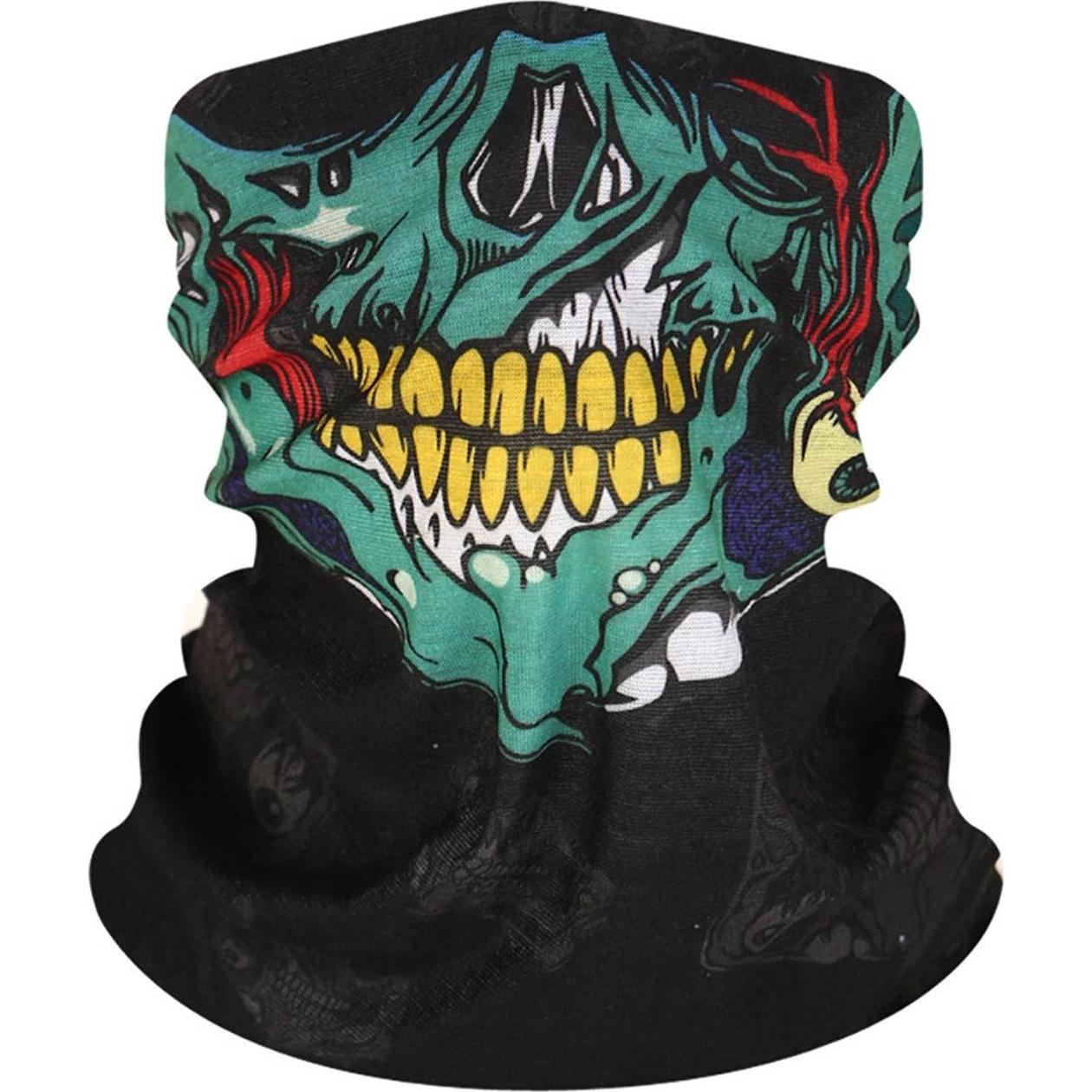 JTI Mehrfarbige Skelettmaske / Schal / Schal Halloween - Skelett