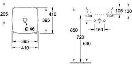 Actual product image Villeroy & Boch V&B Countertop washbasin ARTIS 410x410mm, without ÜL sage green (410 mm, 410 mm)