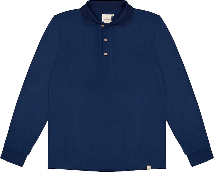 greenjama Herren Langarm-Shirt mit Polo-Kragen