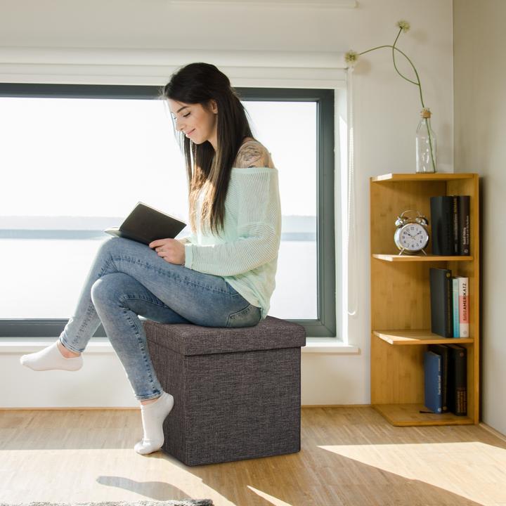 Actual product image Relaxdays Folding Storage Ottoman