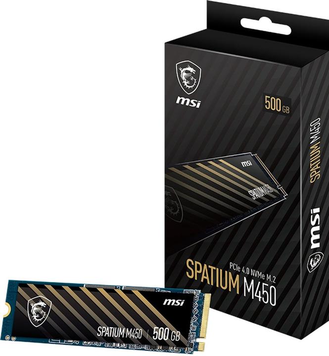 Actual product image MSI SSD SPATIUM M450 PCIE 4.0 NVME M.2 500GB V (500 GB, M.2 2280)