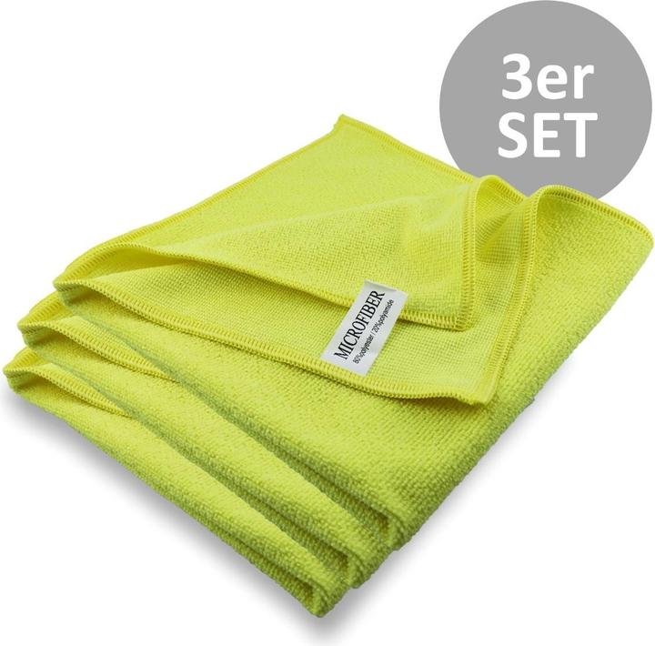 Image du produit Auromi puro PREMIUM Garn Mikrofasertuch gelb 40x40cm - 3er Set (3 pcs)