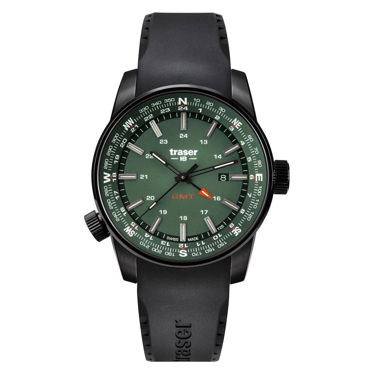 Traser, Armbanduhr, P68 Pathfinder Gmt, Schwarz, (Analoguhr, 46 mm)