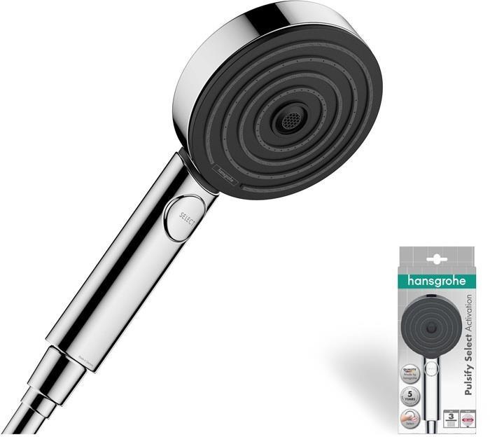 Actual product image hansgrohe Pulsify Select S 105 3 jet types Relaxation EcoSmart (3 Beam types, 9 l/min)