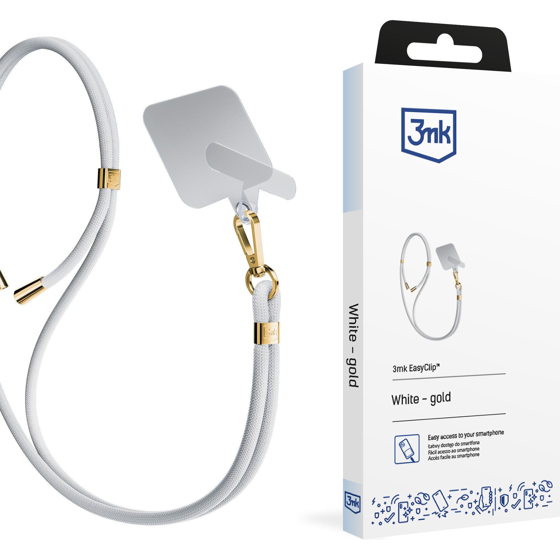 Thumbnail - 3MK EasyClip White (gold) Smycz do telefonu, Weiteres Smartphone Zubehör, Gold