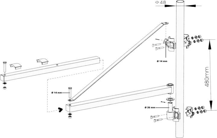 Actual product image Wiltec Swivel arm