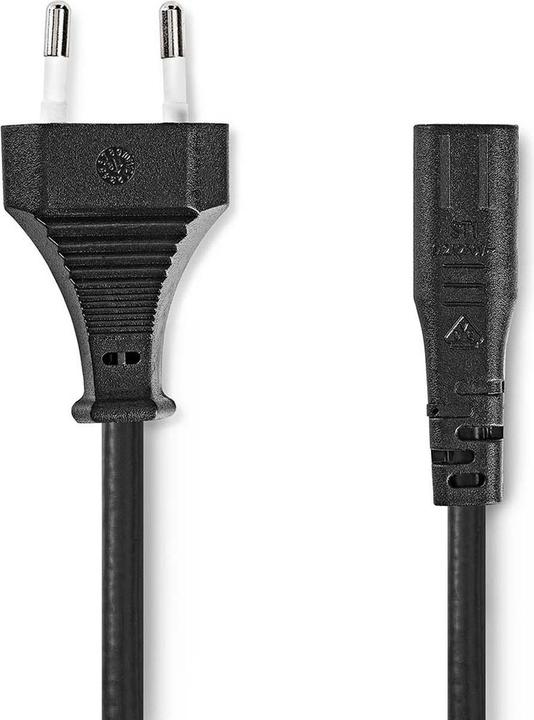 Produktbild Nedis Stromkabel - Euro Männlich - IEC-320-C1 - Gerade - Gerade - Vernickelt - 2.00 m - Aufgerollt - (2 m)