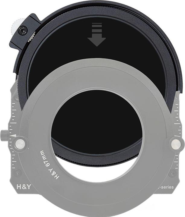 Actual product image H&Y K-Series filter holder with ND64 grey filter and polarising CPL HD MRC mount - 95 mm (95 mm, Neutral density filter, 95 mm)