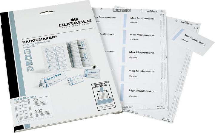 Produktbild Durable Einstecketiketten Badgemaker für Namensschilder
