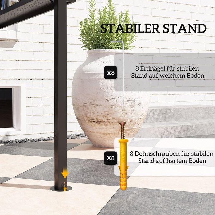 Actual product image Swisshandel24 Grillpavillon 250x160x250 cm wasserdicht Doppelschichtdach, Schwarz (250 cm, 160 cm)