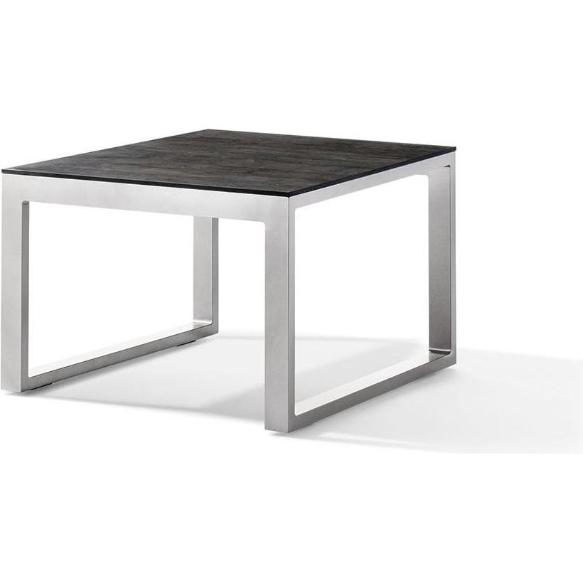 Sieger, Gartenbeistelltisch + Gartenservierwagen, Loungetisch mit Polytec-Tischplatte 60x60x44 cm