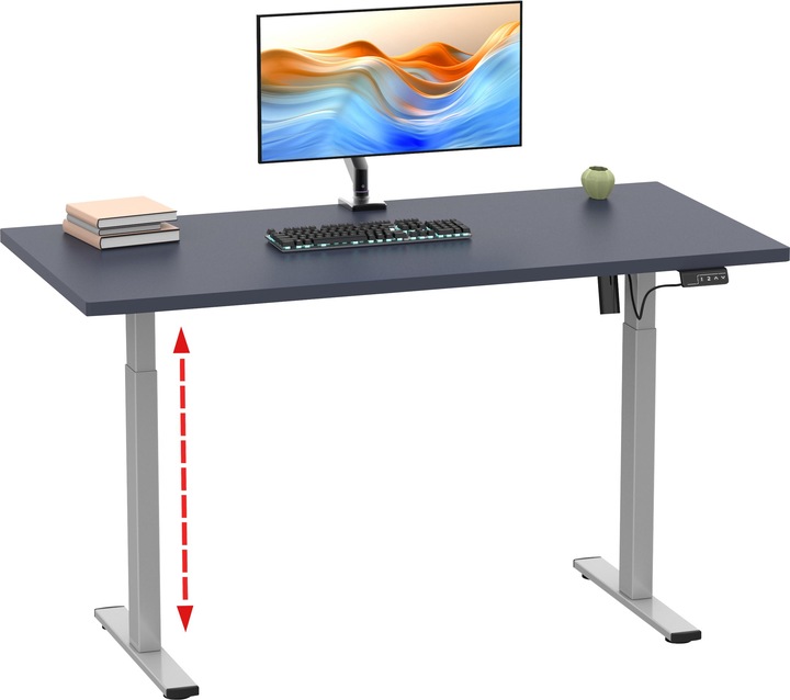 Produktbild VCM Schreibtisch verstellbar Lona 110x50 si (110 x 50 x 120 cm)