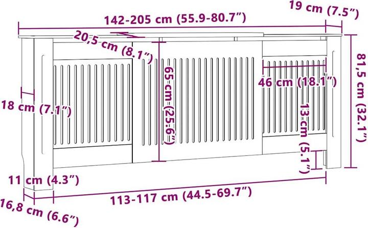 Image du produit vidaXL Heizkörperabdeckung