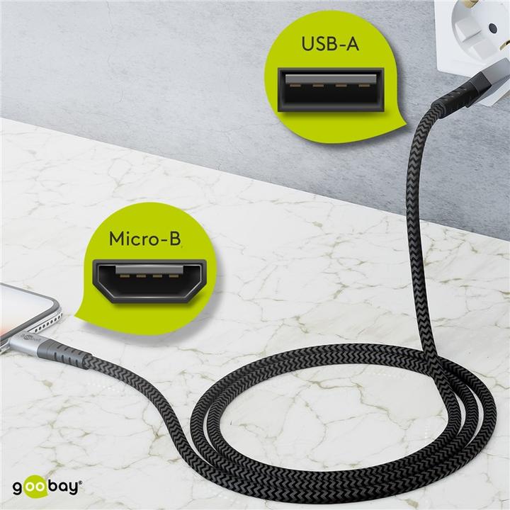 Productafbeelding Goobay USB A - Micro USB B (0.50 m, USB 2.0)