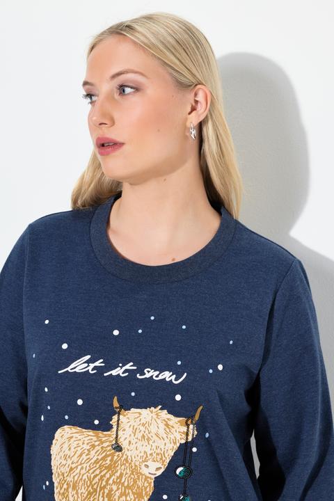 Produktbild Ulla Popken Sweatshirt, Let it Snow, Pailletten, Rundhals, Langarm (50, 52)