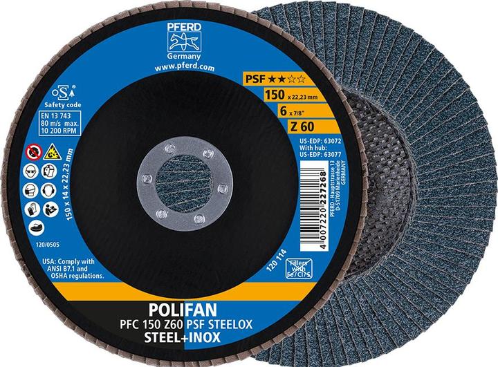 Actual product image Pferd 67766150 PFC 150 Z 60 PSF STEELOX flap disc diameter 150 mm (60)
