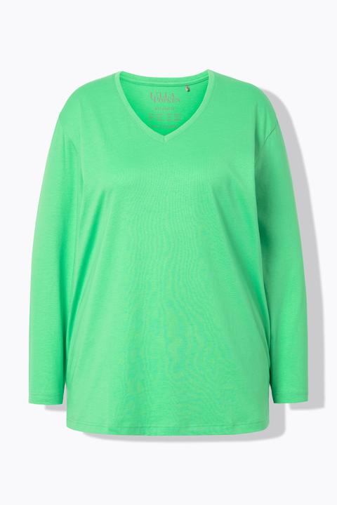 Produktbild Ulla Popken Shirt, V-Ausschnitt, Relaxed, Langarm (68)
