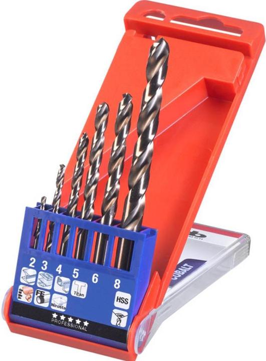 Immagine prodotto kwb Set di punte a torsione COBALT 6 pezzi. (2 mm, 3 mm, 4 mm, 5 mm, 6 mm, 8 mm)