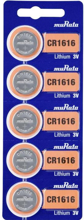 Actual product image Murata Lithium button cell CR 1616 (5 pcs., CR1616, 60 mAh)