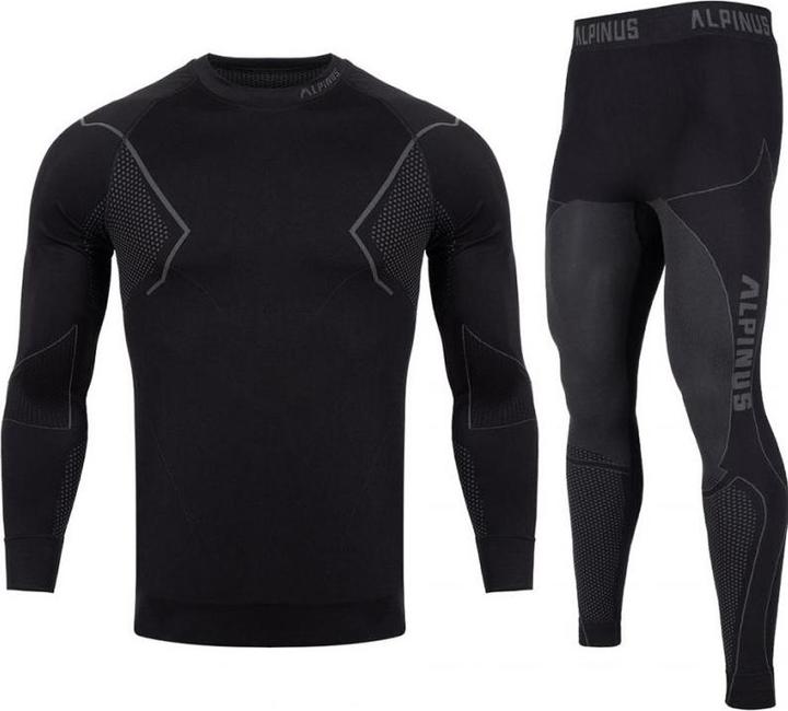 Actual product image Alpinus Active Base Layer Set schwarz-graue Herren Thermounterwäsche (XL)