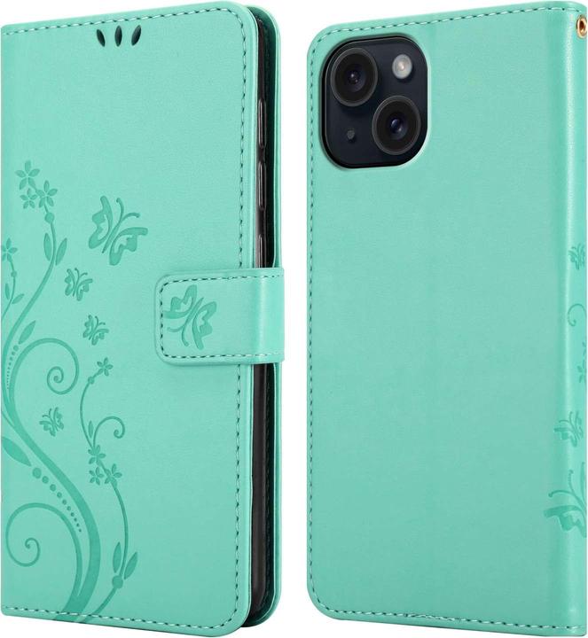 Actual product image Cadorabo Case for Apple iPhone 15 Flower Book (Apple iPhone 15)