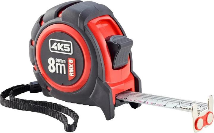 Productafbeelding 4K5 Robuuste rolbandmaat aan beide zijden bedrukt met magnetische eindhaken (8 m)