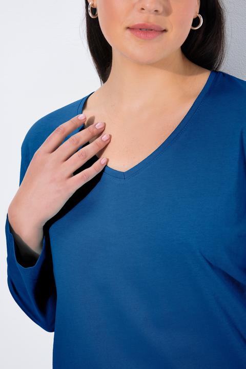 Produktbild Ulla Popken Shirt, V-Ausschnitt, Relaxed, Langarm (54)